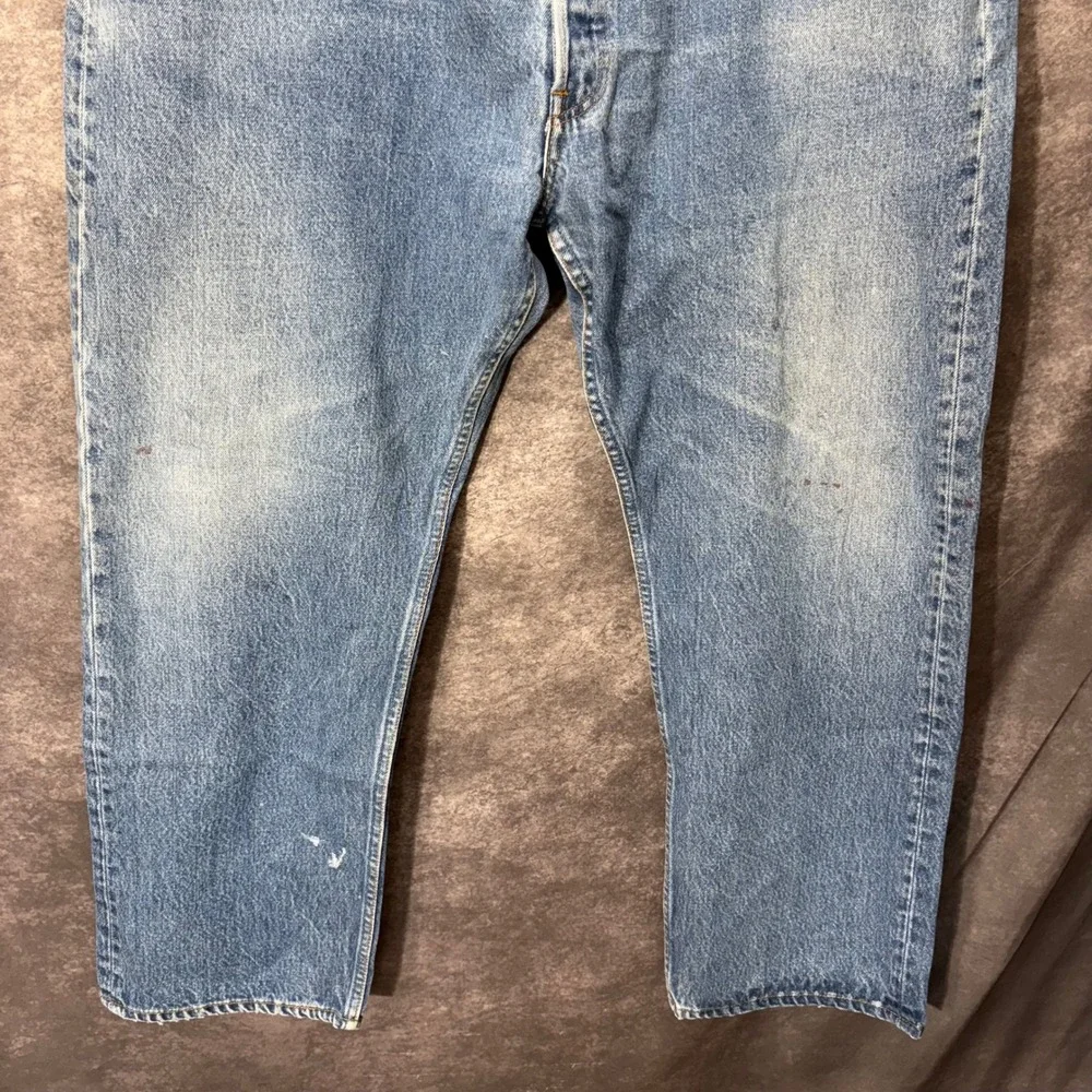 VTG 90s Levis 501 STF Jeans Mens 46x32 Made in USA Blue Straight Leg Button Fly
